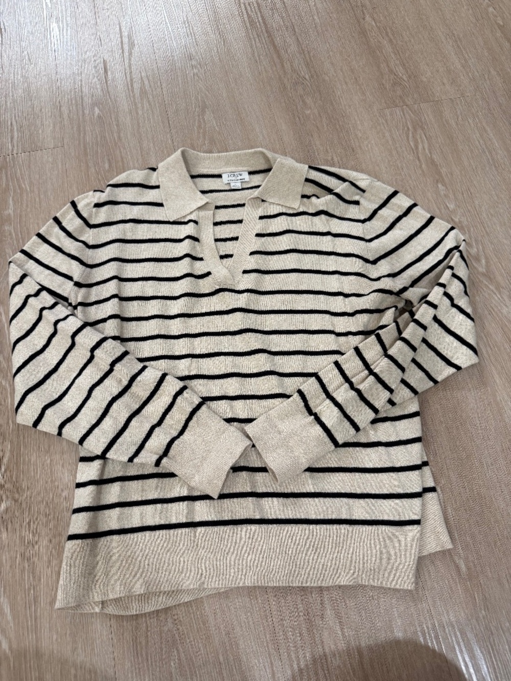 J. Crew Striped V-Neck Sweater
